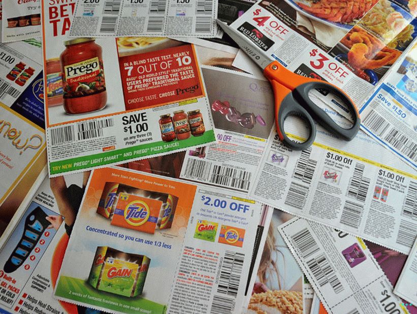 일요일 신문 광고 섹션의 쿠폰