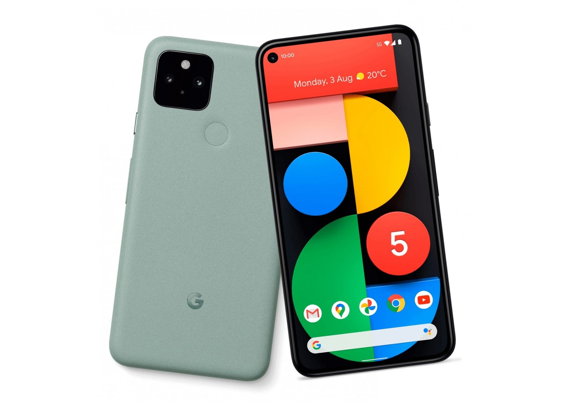 Google Pixel 5 Mint Green 렌더링 